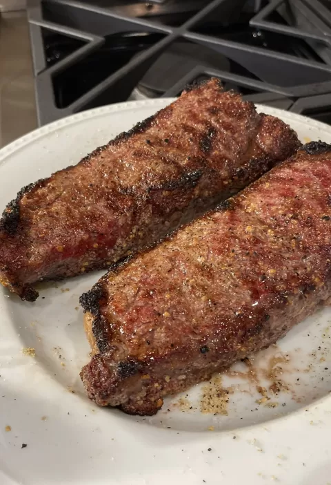 Traeger Smoked New York Strip Steaks