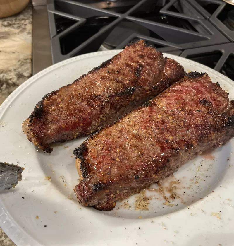 Traeger Smoked New York Strip Steaks