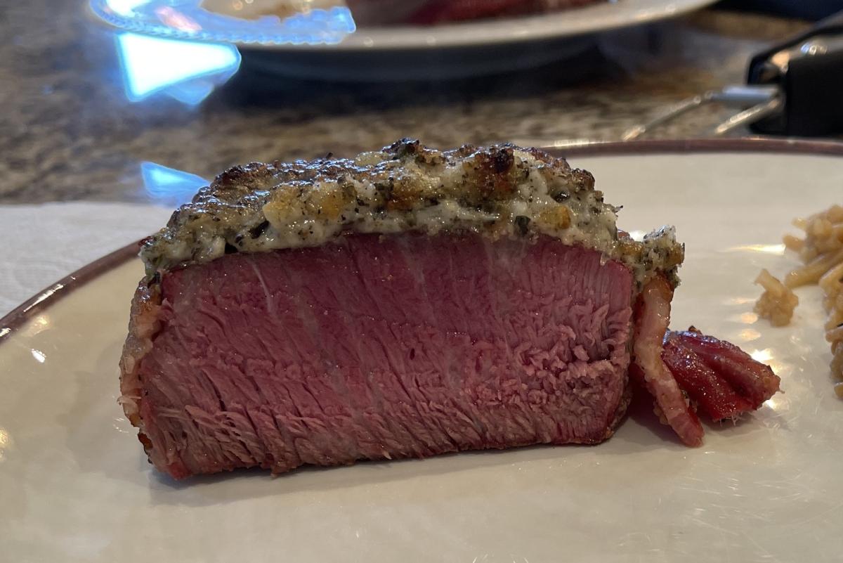 Bacon-wrapped Parmesan Garlic Crusted Tenderloin