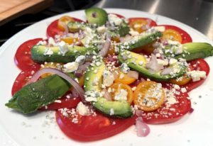 Tomato Salad - Onions and Gorgonzola Added